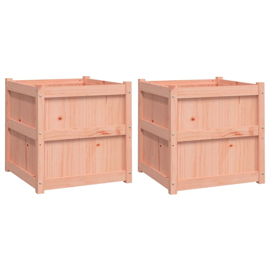 Fioriera rialzata per piante fiori giardino terrazze set da 2 legno massello di abete Douglas marrone 02_0039054