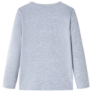 Maglietta Bambino a Maniche Lunghe Grigio Mélange 128 13262