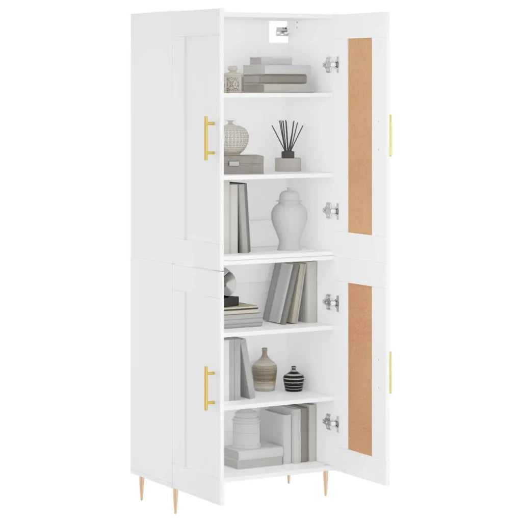 Credenza | Madia | Buffet da pranzo | Armadio da pranzo Bianca 69,5x34x180 cm in Legno Multistrato