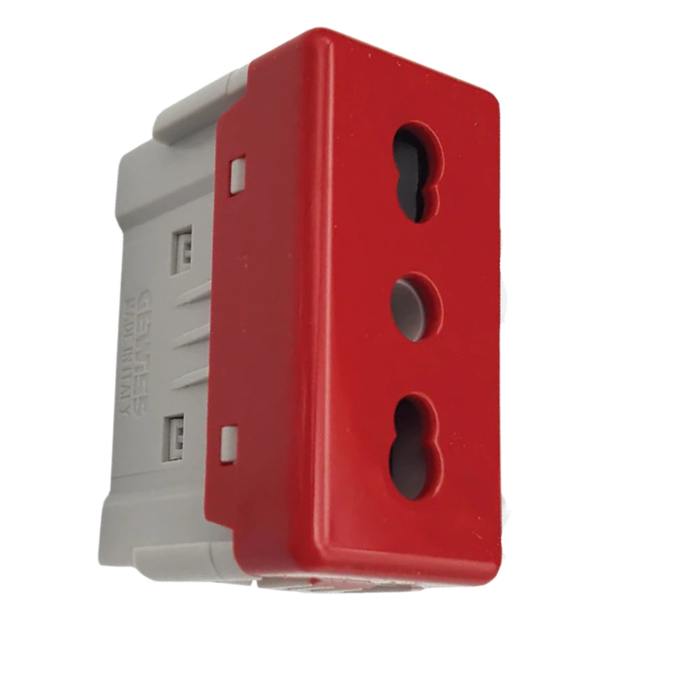 Gewiss gw20295 presa bivalente 2p+t 16a 250v ac da incasso colore rosso