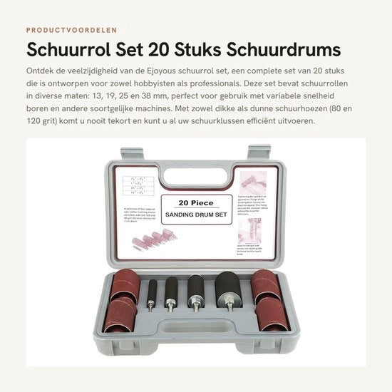 Kit di schiume per strumenti elettrici - 20 pezzi - Adatto per lavorazione del legno - Schiume efficaci - Ideale per - Codice prodotto: - Modello: - Dimensioni: - Peso: - Materiali: - Caratteristiche tecniche: - Garanzia: -