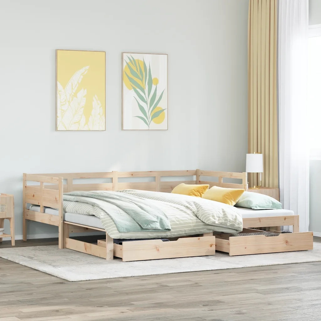 Divano Letto Estraibile con Cassetti senza Materasso 90x190 cm