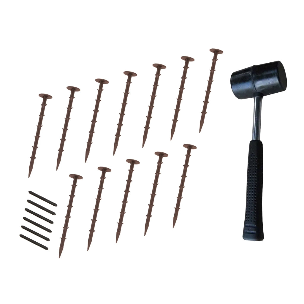 Bordura Flessibile da Giardino 36 x 1,2 m Marrone con Martello in Gomma