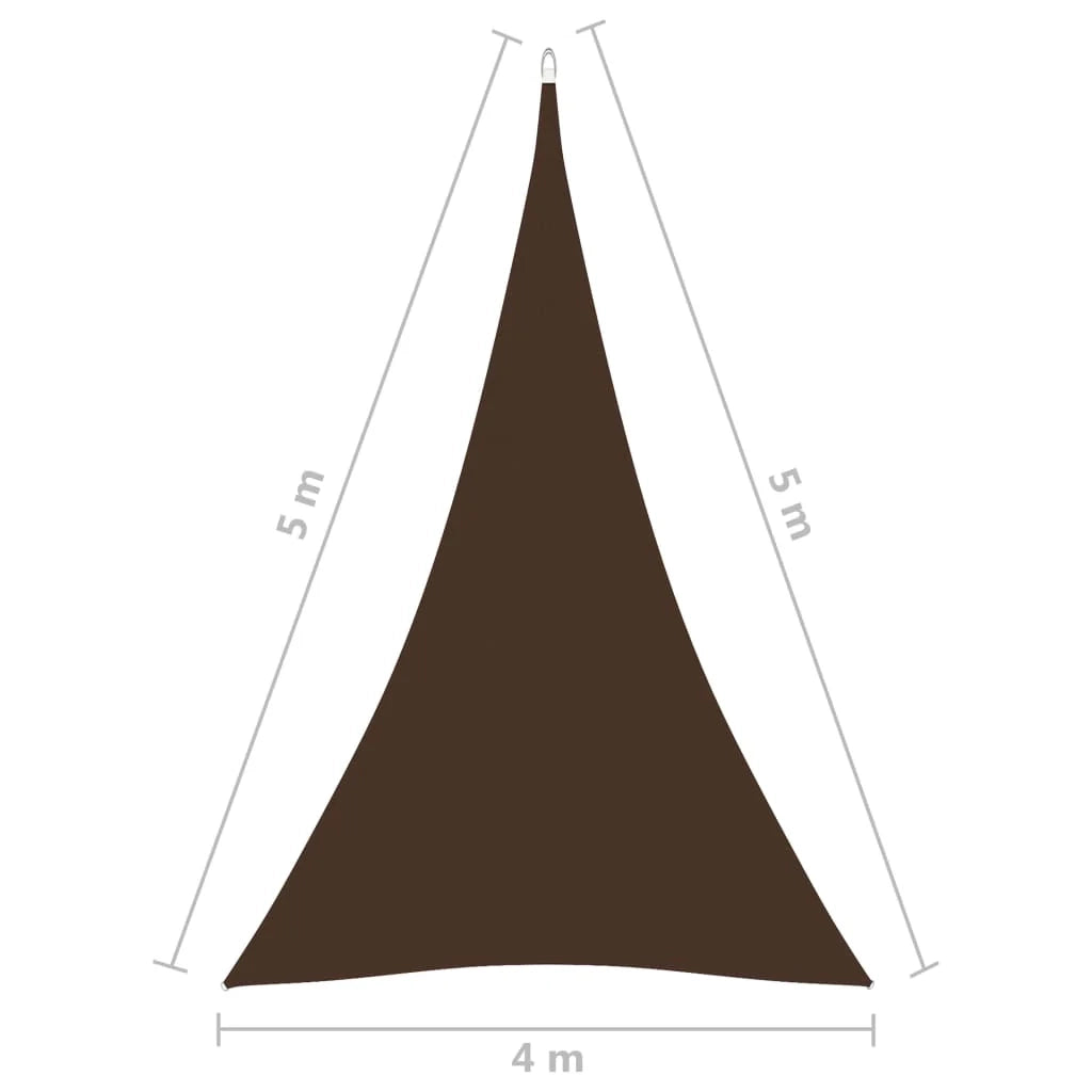 Vela ombreggiante triangolare in tessuto Oxford 4 x 5 x 5 m marrone 02_0009892