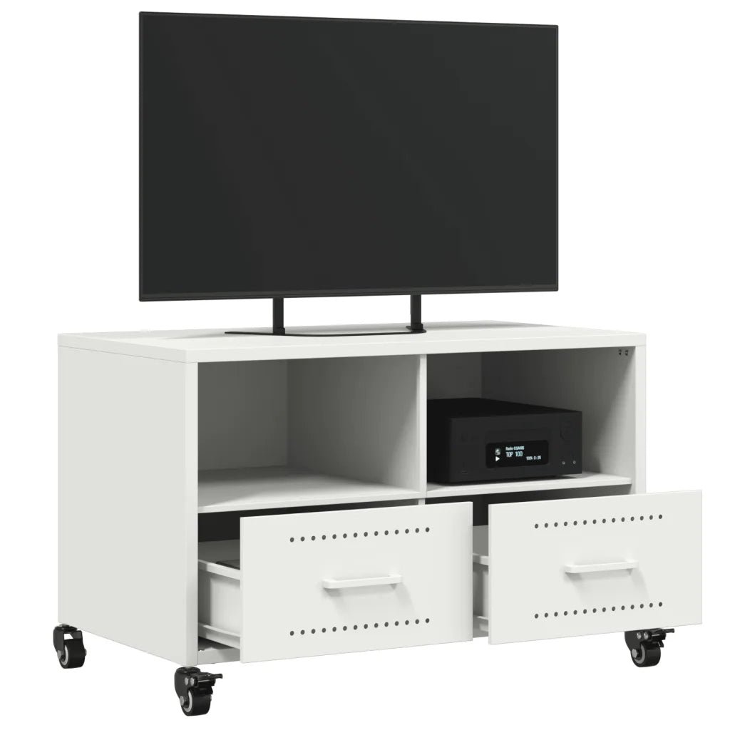 Mobile TV Bianco 68x39x43,5 cm in Acciaio 846703