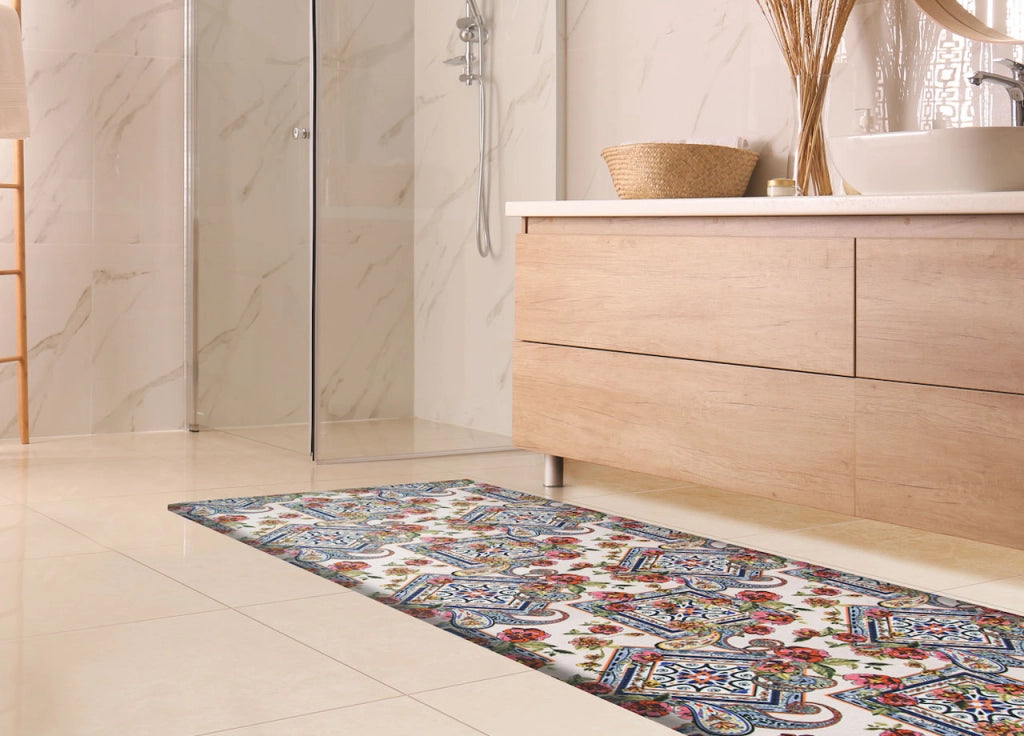 Tappeto Cucina Antiscivolo Stampa Digitale Emozioni Fantasie Maiolica Marina - 58x80 - Milleunanotte
