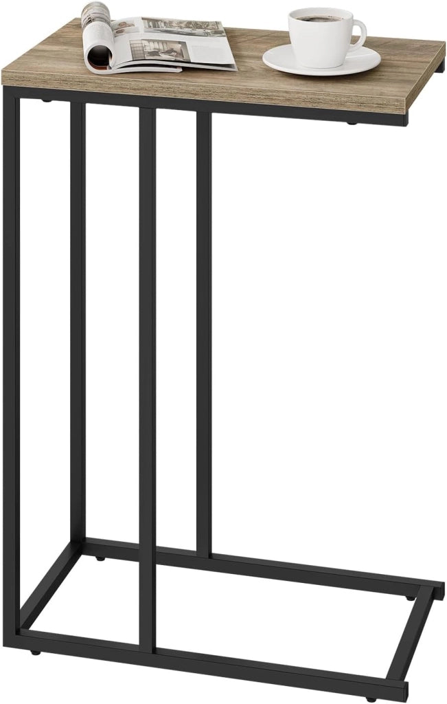 Set di 2 Tavolino Laterale da Divano Tavolo da Caffè Supporto Piano D'appoggio in Legno Metallo TSG17hei-2