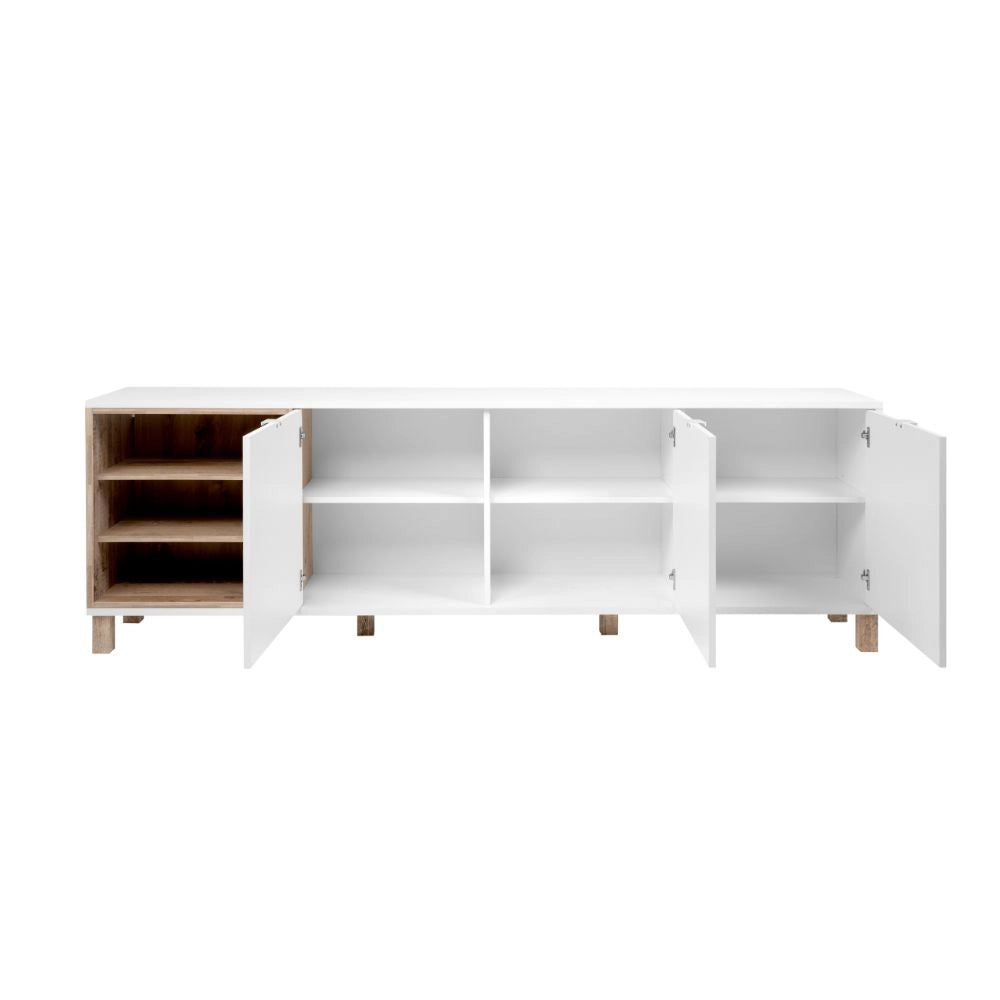 Madia 3 ante 200x35x64,5 Menorca57A colore bianco rovere