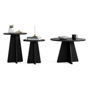 Cargeghe, Tavolino da Salotto Forma Rotonda, 60x60x40h cm Nero