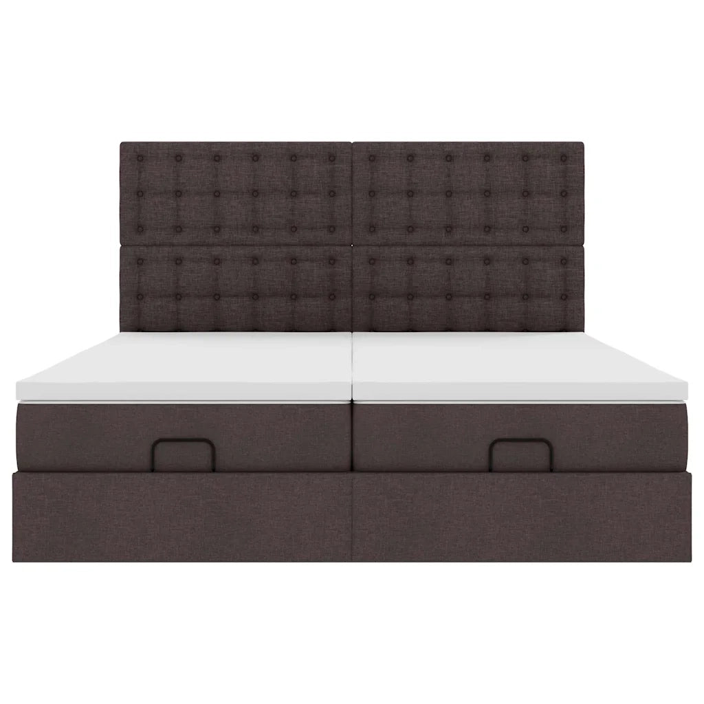 Struttura Letto Pouf con Materassi 200x200 cm in Tessuto 3313744
