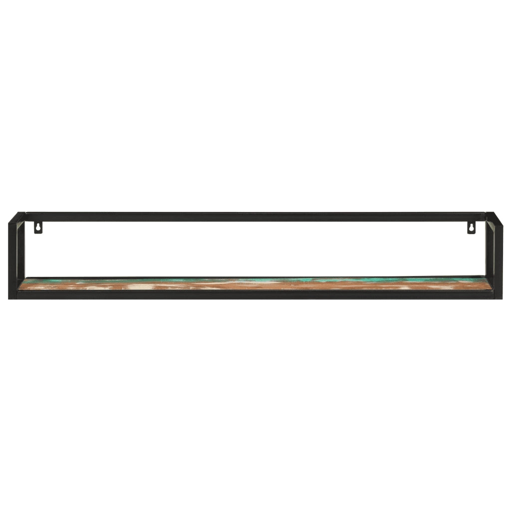 Mensole Parete 2 pz 110x17x17cm Legno Massello Recupero e Ferro 353793