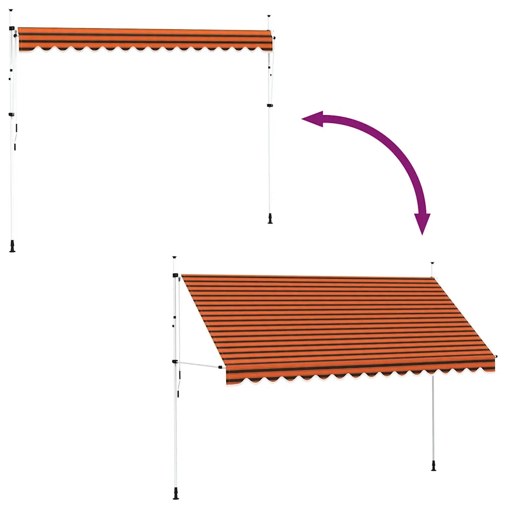 Tenda da Sole Retrattile Manuale 400 cm Arancione e Marrone cod mxl 5514