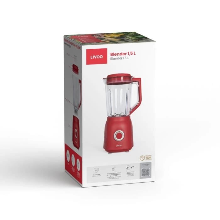 Frullatore 1,5 L - Livoo - DOP242R - Rosso peperoncino