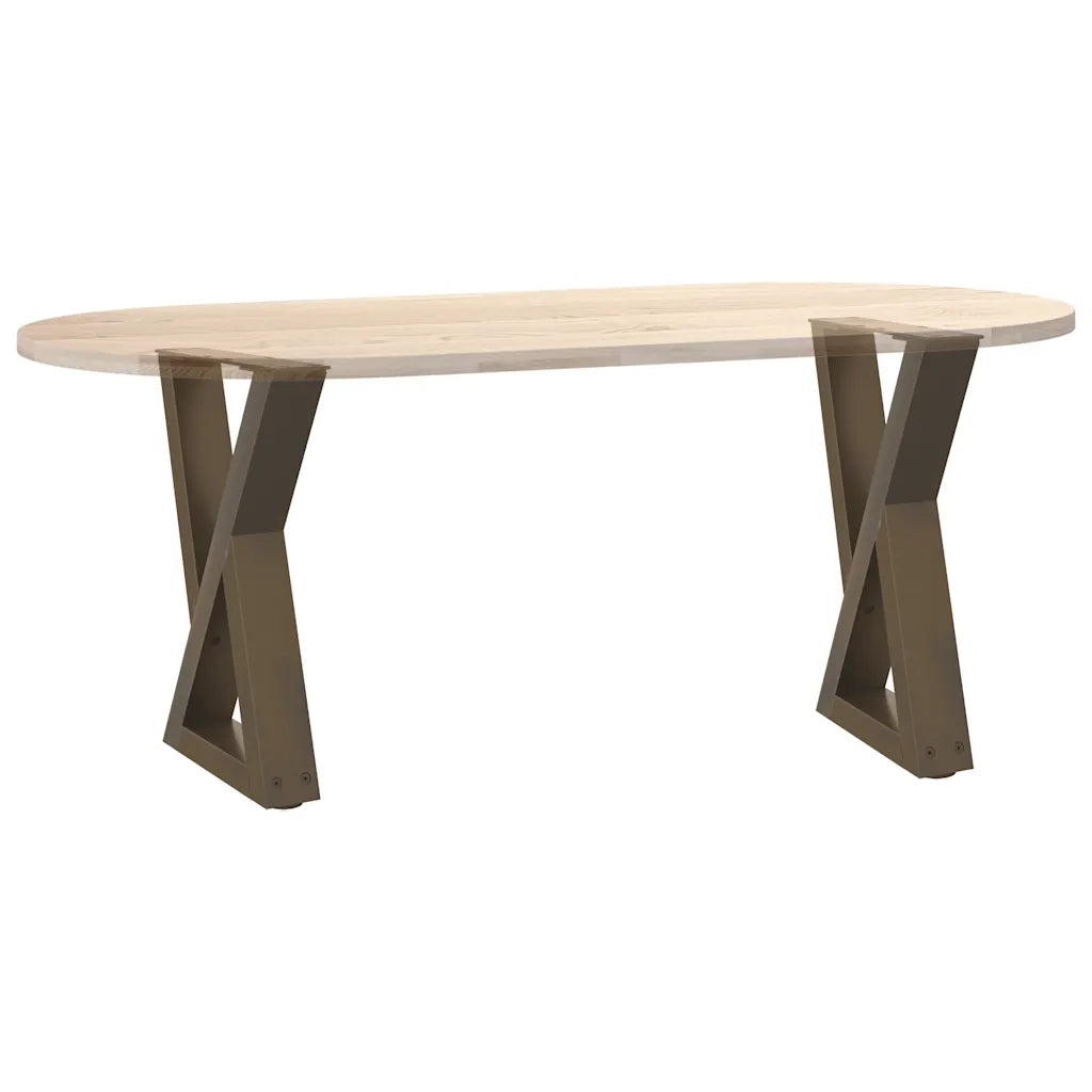 Gambe per Tavolino da CaffÃ¨ 2 pz in Acciaio Naturale 38x(42-43,3) cm Acciaio