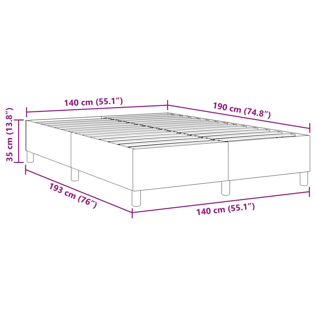 Letto a molle Box Cream 140x200 cm in Tessuto a Coste