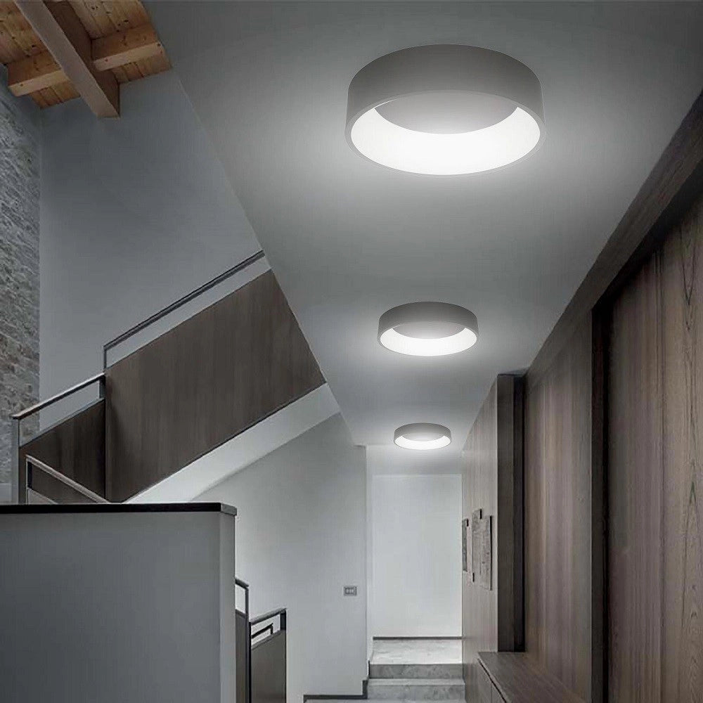 Trade Shop - Plafoniera Tonda Lampada Soffitto Parete Led 42w Cct 3000k 4000k Luce 60cm 230v - Nero