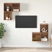 vidaXL Set mobile TV 4 pcs Legno vecchio 37 x 37 x 72 cm