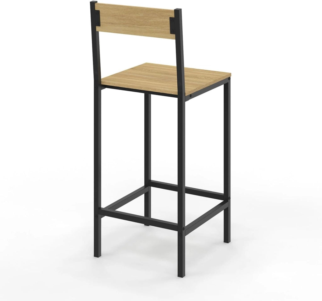 Set di 4 sgabelli da bar con schienale di design industriale DETROIT