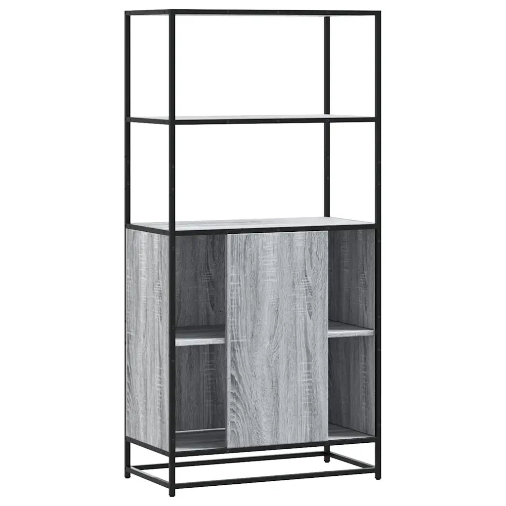 Credenza-Buffet-Armadio da cucina Grigio Sonoma 68x35x139 cm Legno Multistrato Metallo 712395