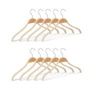Set di 10 grucce in legno per camicie e abiti antiscivolo tacca in gomma gancio a 360° finitura naturale 13_0000747