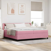 Letto a molle con testiera Rosa 200 x 200 cm Velluto 3340357