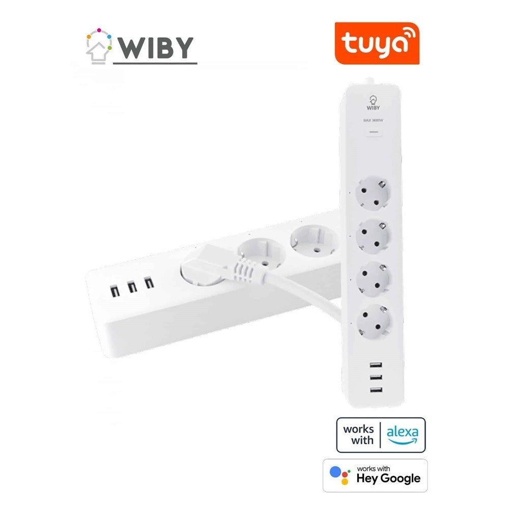 Trade Shop - Ciabatta Multipresa Smart Intelligente Wifi Con 4 Prese Ac 3 Porte Usb M3su411-eu -