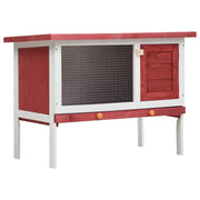 Conigliera da esterno 1 piano 90 x 45 x 65 cm legno rosso 02_0000585
