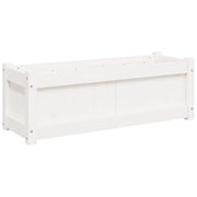 Fioriera | Cassetta per fiori | Vaso da Giardino Bianca 90x31x31 cm Legno Massello di Pino