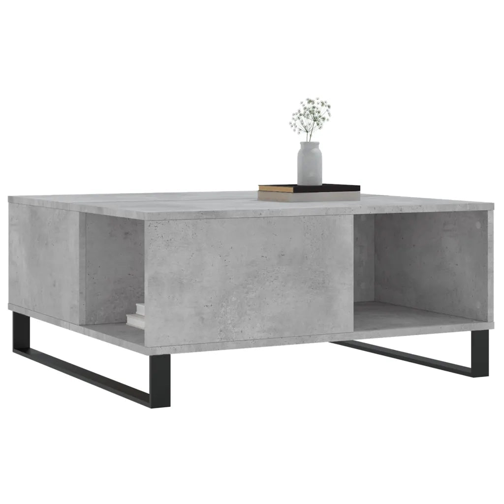 Tavolino salotto | Tavolino da caff¨¨ | Tavolino da Soggiorno Grigio Cemento 80x80x36,5 cm Legno Multistrato