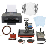 Kit Sublimazione Pressa a Caldo - 5 in 1 & Stampante a Cartucce & 10 Mascherine
