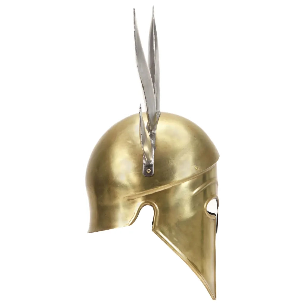 Elmo da Guerriero Greco Antico per LARP in Acciaio Ottone cod mxl 61548