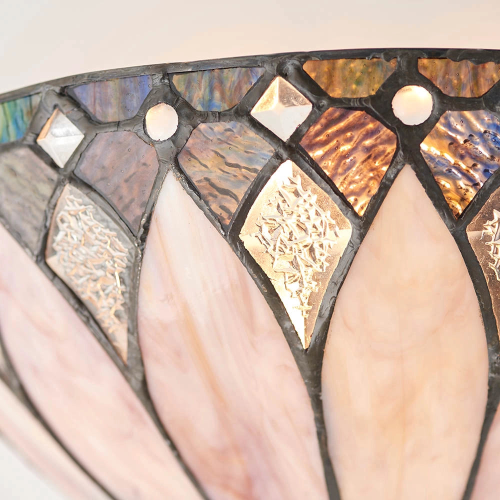 Applique Art Déco vetro semicerchio Tiffany BROOKLYN E14 40W