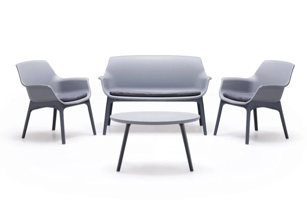 SET DA GIARDINO POLIPROPILENE 'LUXOR' grigio/antracite  - BICA
