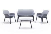 SET DA GIARDINO POLIPROPILENE 'LUXOR' grigio/antracite  - BICA