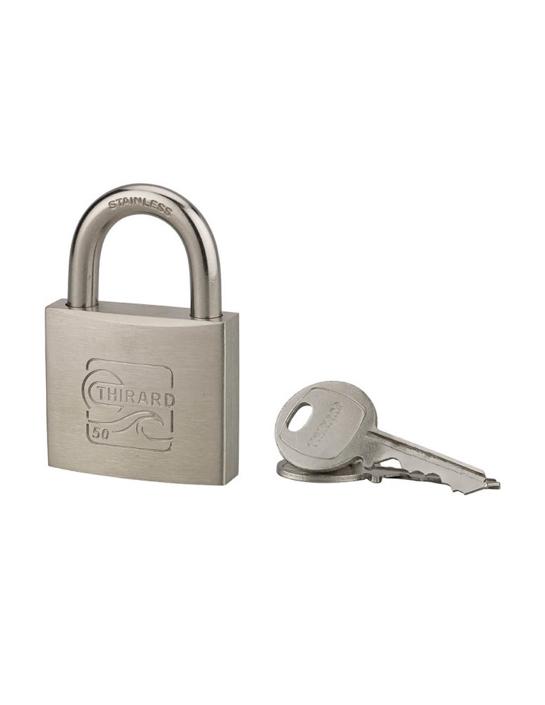 Lucchetto nautico Skipper, acciaio inox, marino, arco in acciaio inox, 50 mm, 2 chiavi - THIRARD