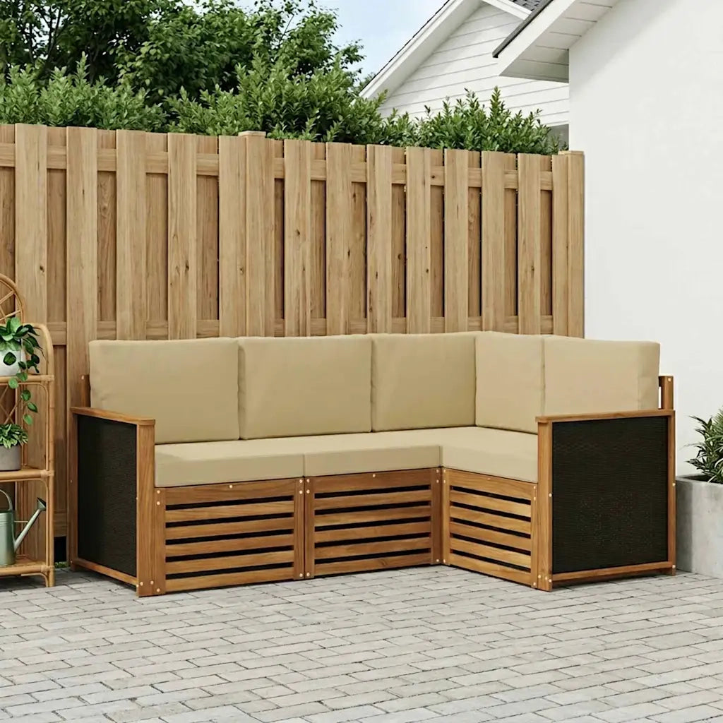 Set divani con cuscino 4 pcs Legno di Acacia Massello 3384284