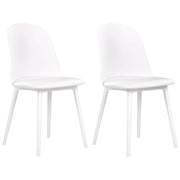 Set di 2 sedie da pranzo Seduta sintetica imbottita bianca Sedute da cucina Soggiorno moderno minimalista