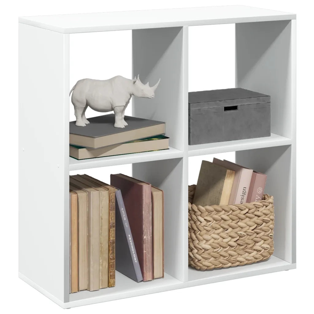 Libreria Divisoria-Scaffale per Libri-Mobile di Stoccaggio bianca 69,5x29x69,5 cm in legno ingegnerizzato