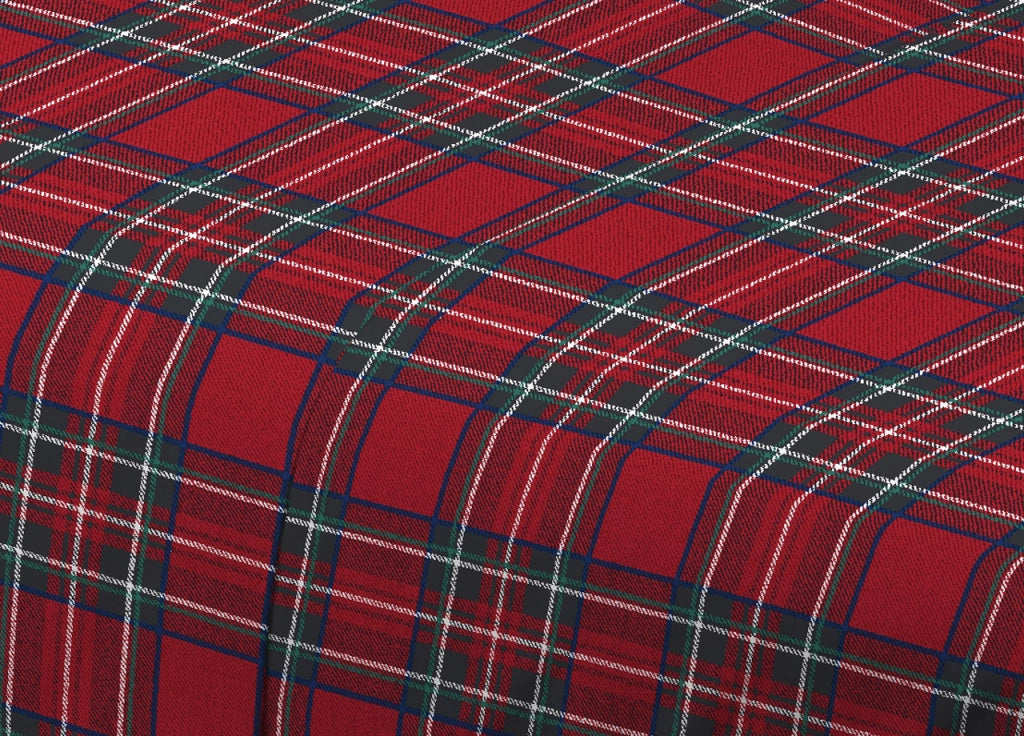 Completo Lenzuola In 100% Cotone Made In Italy Dis Scozzese Kilt G.I - Singolo - Scozzese