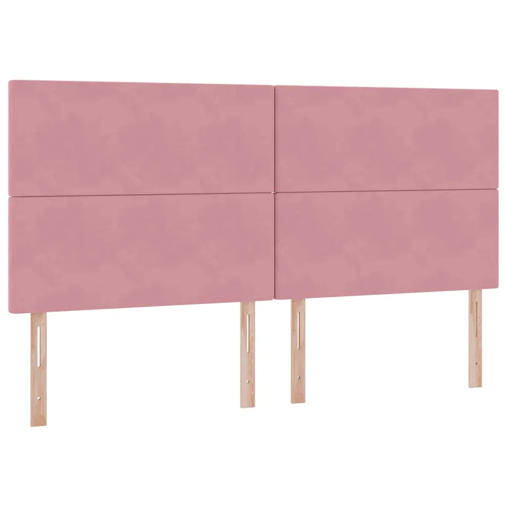 Letto con contenitore LED e materasso Rosa 200 x 200 cm Velluto