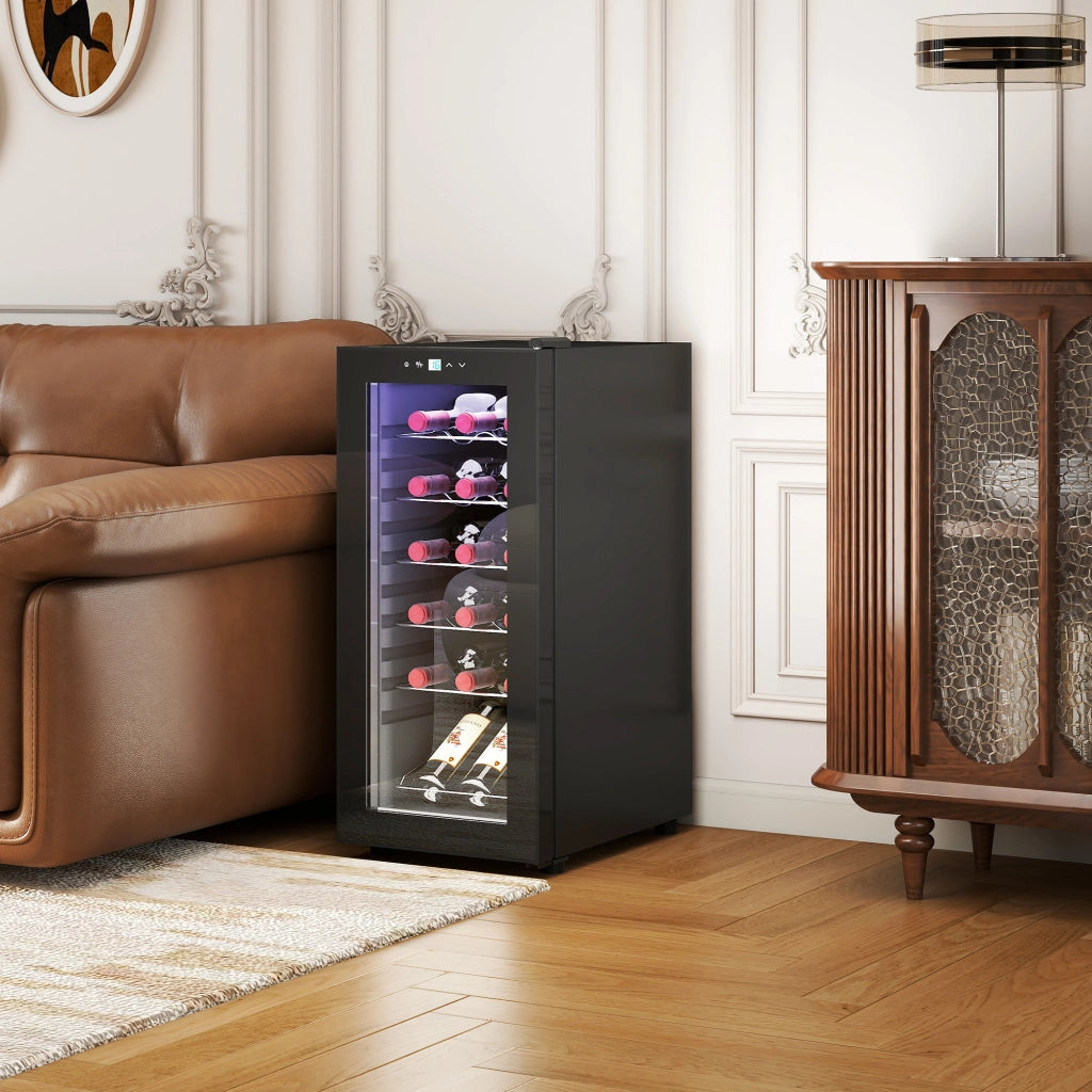 Frigorifero per Vino 18 Bottiglie Digitale LED Nero ¨C zephmum ¨C 18 Bottiglie