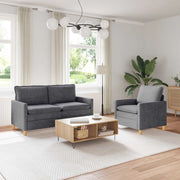 Set di divani 2 pcs Grigio Scuro Poliestere