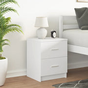 Comodino con 2 Cassetti Bianco 40x36x50 cm