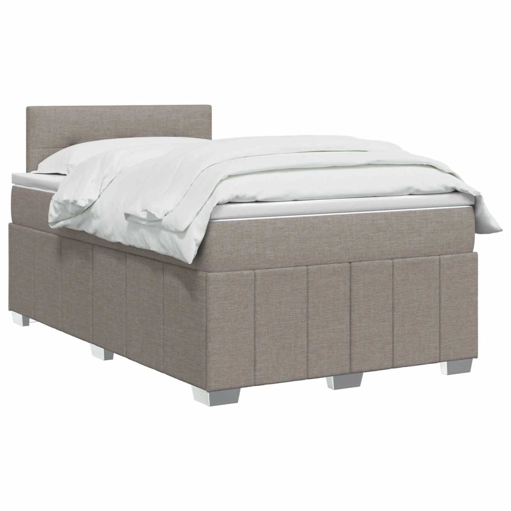 Letto box spring con materasso Tortora 120 x 190 cm Tessuto 3452632