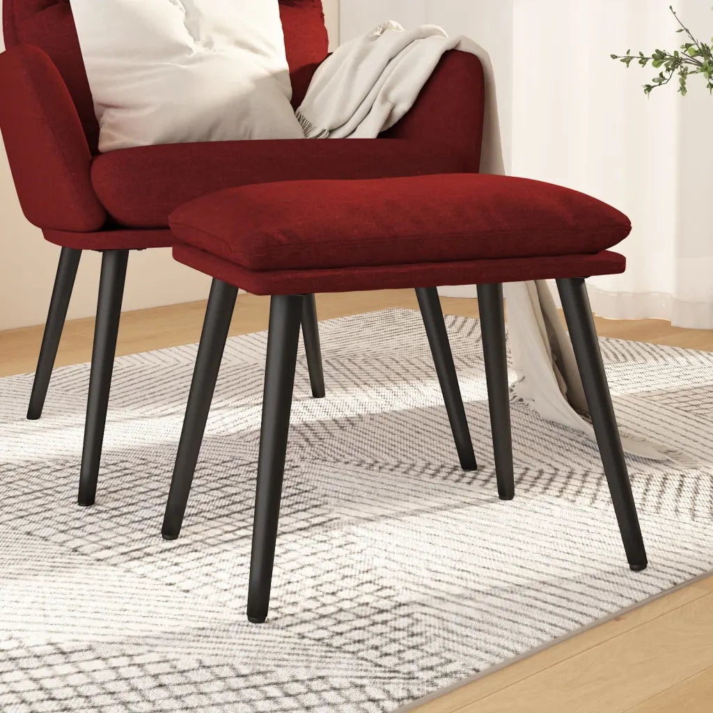 Poggiapiedi Rosso Vino 45x29,5x35 cm in Tessuto 341501