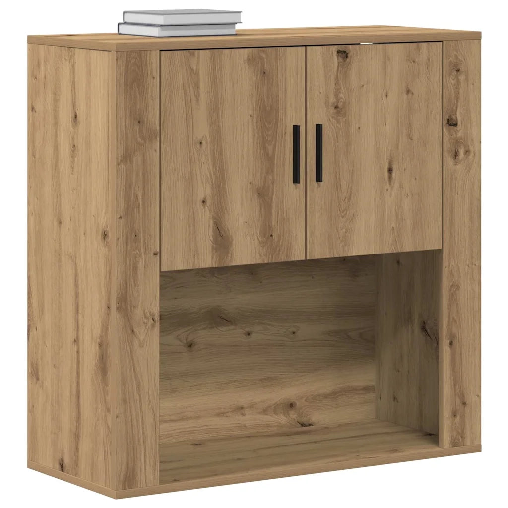 Armadietto a muro con porta rovere artigianale 80 x 33 x 80 cm 862115