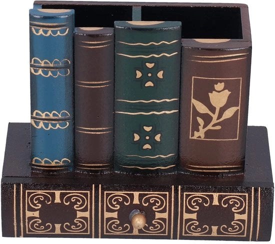 Organizzatore per Ufficio in Legno - Pennello e Penna - Dimensioni 15 x 13,5 x 7 cm - Supporto per Pennarelli - Decorazione per Casa e Ufficio