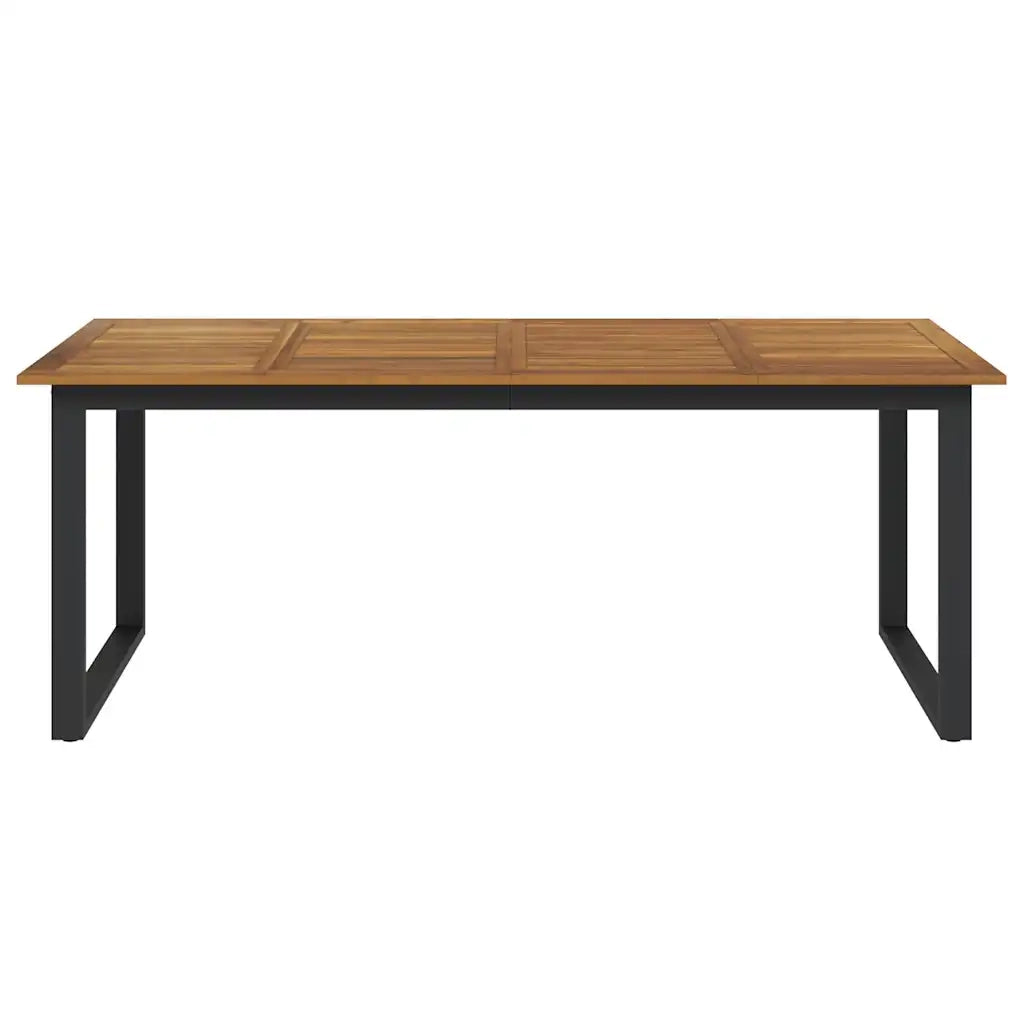 Tavolo Giardino | Tavolino da esterno con Gambe a U 200x90x75cm Legno Massello Acacia