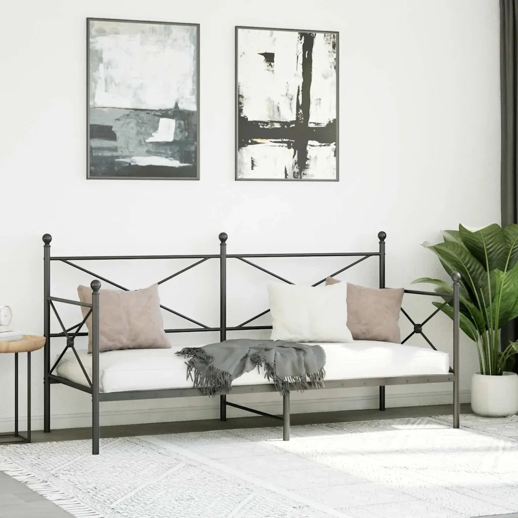 vidaXL Dormeuse senza Materasso Nero 75x190 cm in Acciaio