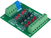Modulo di isolamento ottico - 4 canali, livello di segnale PLC, trasformatore di tensione - 33 V a 24 V - 5 V a 24 V - 12 V a 33 V - 24 V a 33 V - 24 V a 5 V - 3,3 V a 24 V.